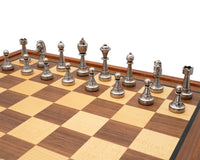 The Finnesburgh Metal and Mahogany Deluxe Chess Set