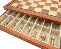 The Finnesburgh Metal and Mahogany Deluxe Chess Set
