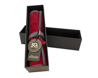 The Manopoulos Suede Roll-Up Travel Backgammon Set - Burgundy