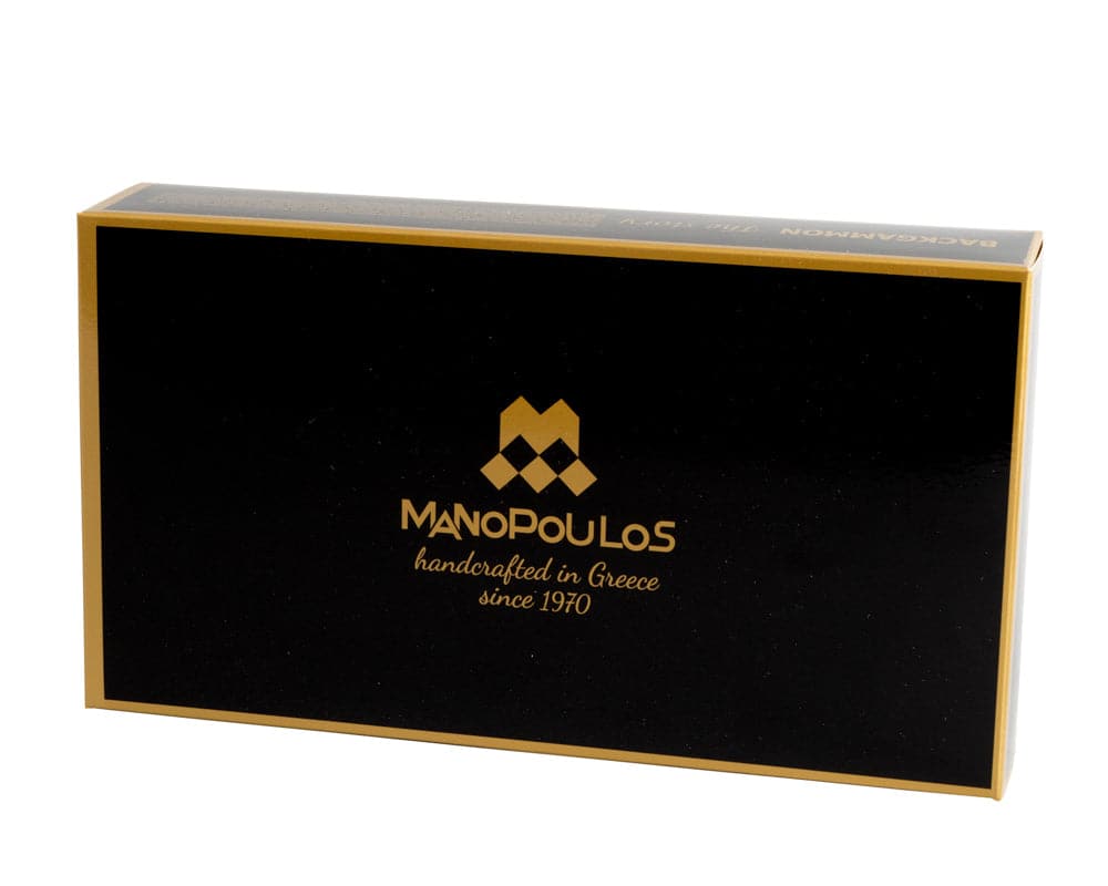 Manopoulos black and gold box, handcrafted in Greece since 1970