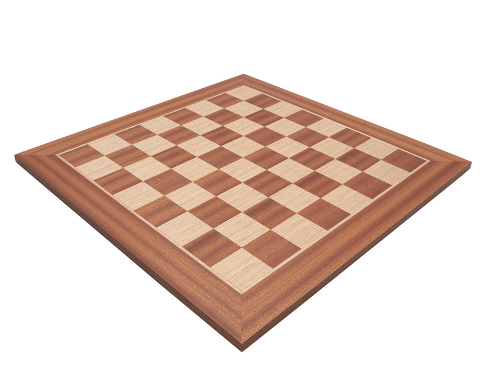 20 inch Manopoulos mahogany chess board with traditional design and high-quality craftsmanship