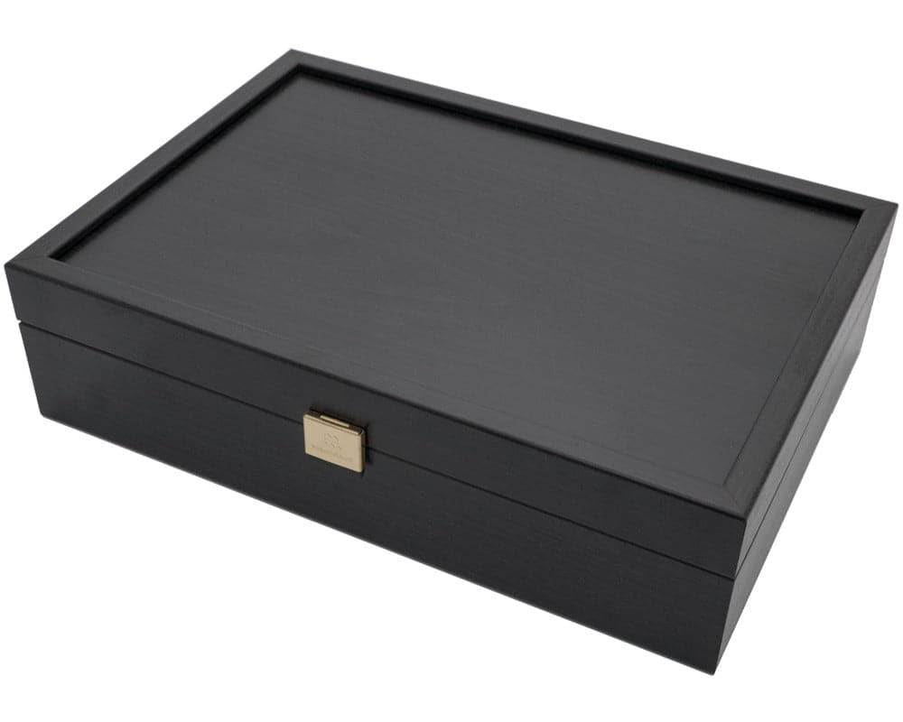 Dark Wood Chess Piece Storage Case Large